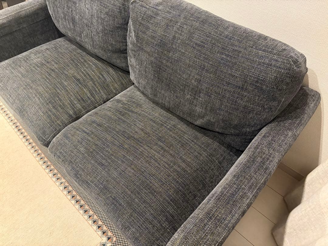 関家具　2人掛けソファ　ネイビー