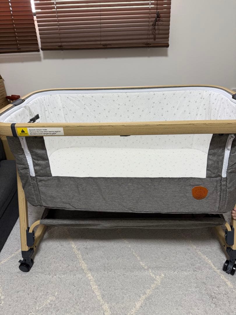 【2024年購入】hzdmj ベビーベッド　グレー