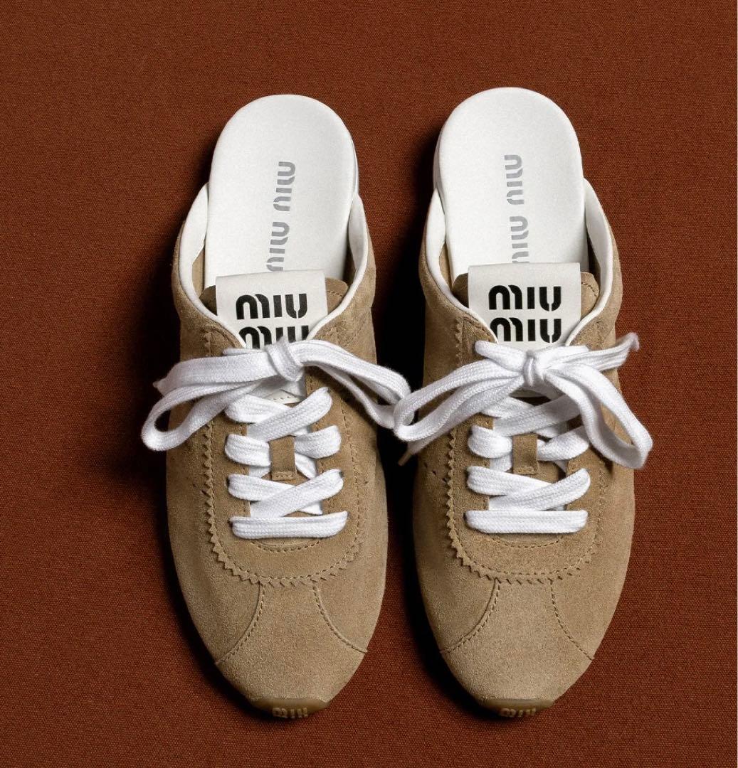 miumiu プルームスエードミュール 新品未使用