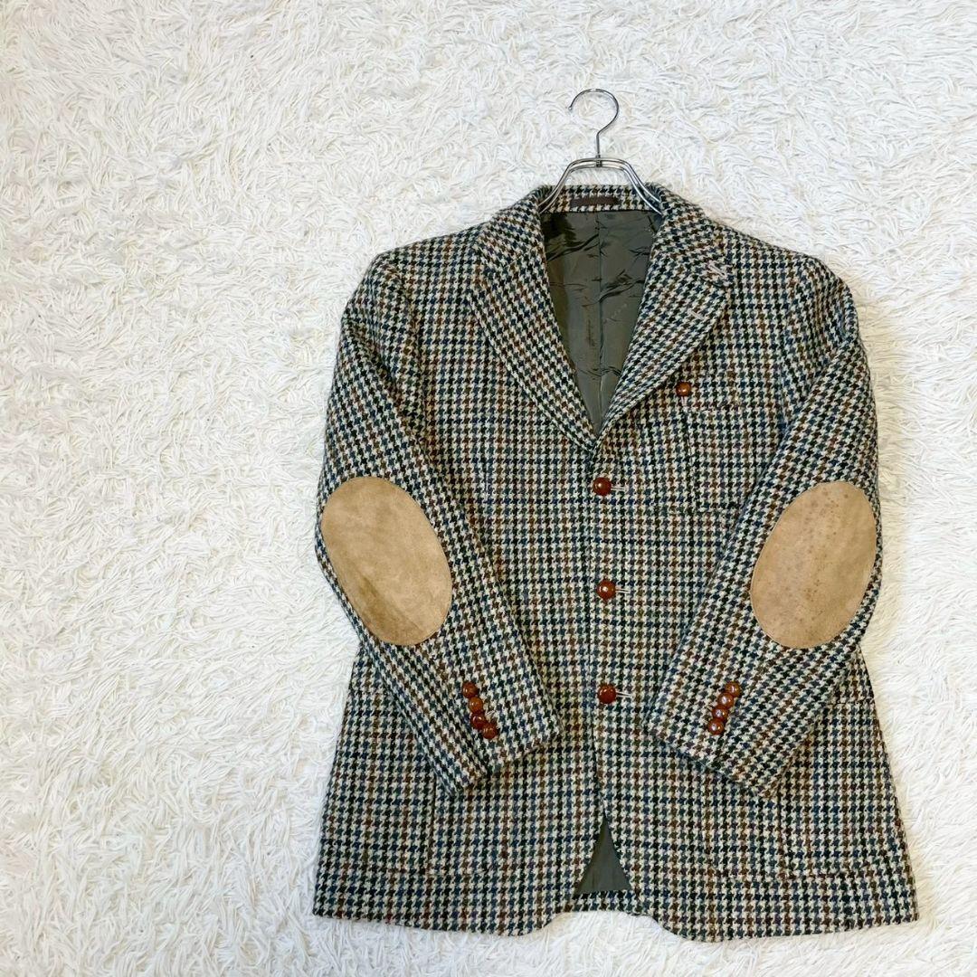 BURBERRY　バーバリー　千鳥格子　エルボーパッチ　くるみボタン　ジャケット