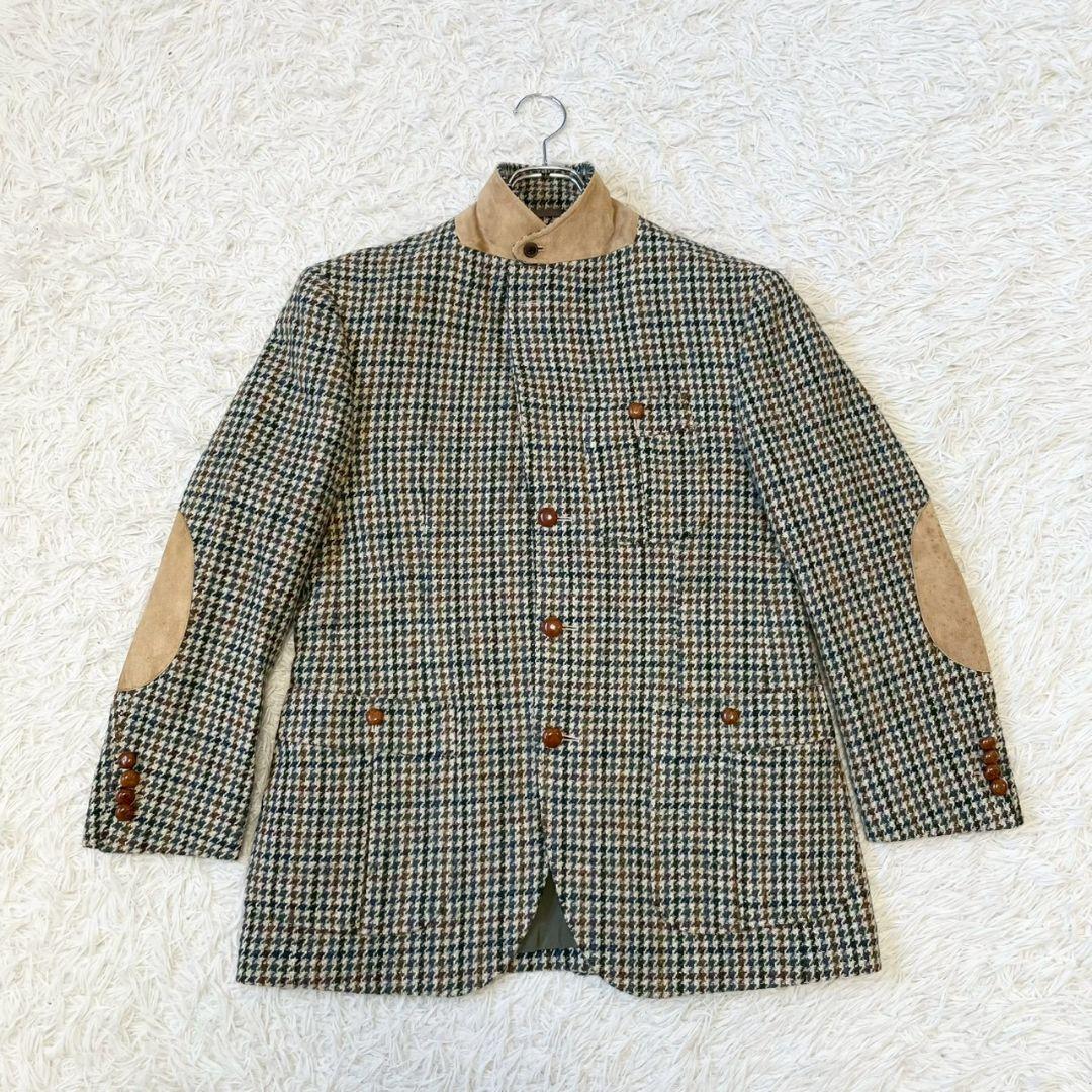 BURBERRY　バーバリー　千鳥格子　エルボーパッチ　くるみボタン　ジャケット
