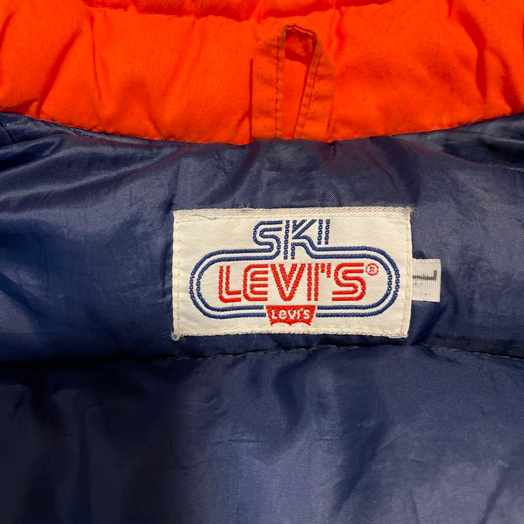 【良品】70s SKI LEVI'S デニム ダウンベスト USA オレンジ L