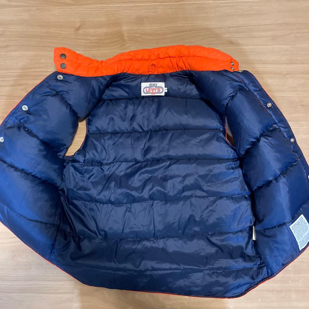 【良品】70s SKI LEVI'S デニム ダウンベスト USA オレンジ L