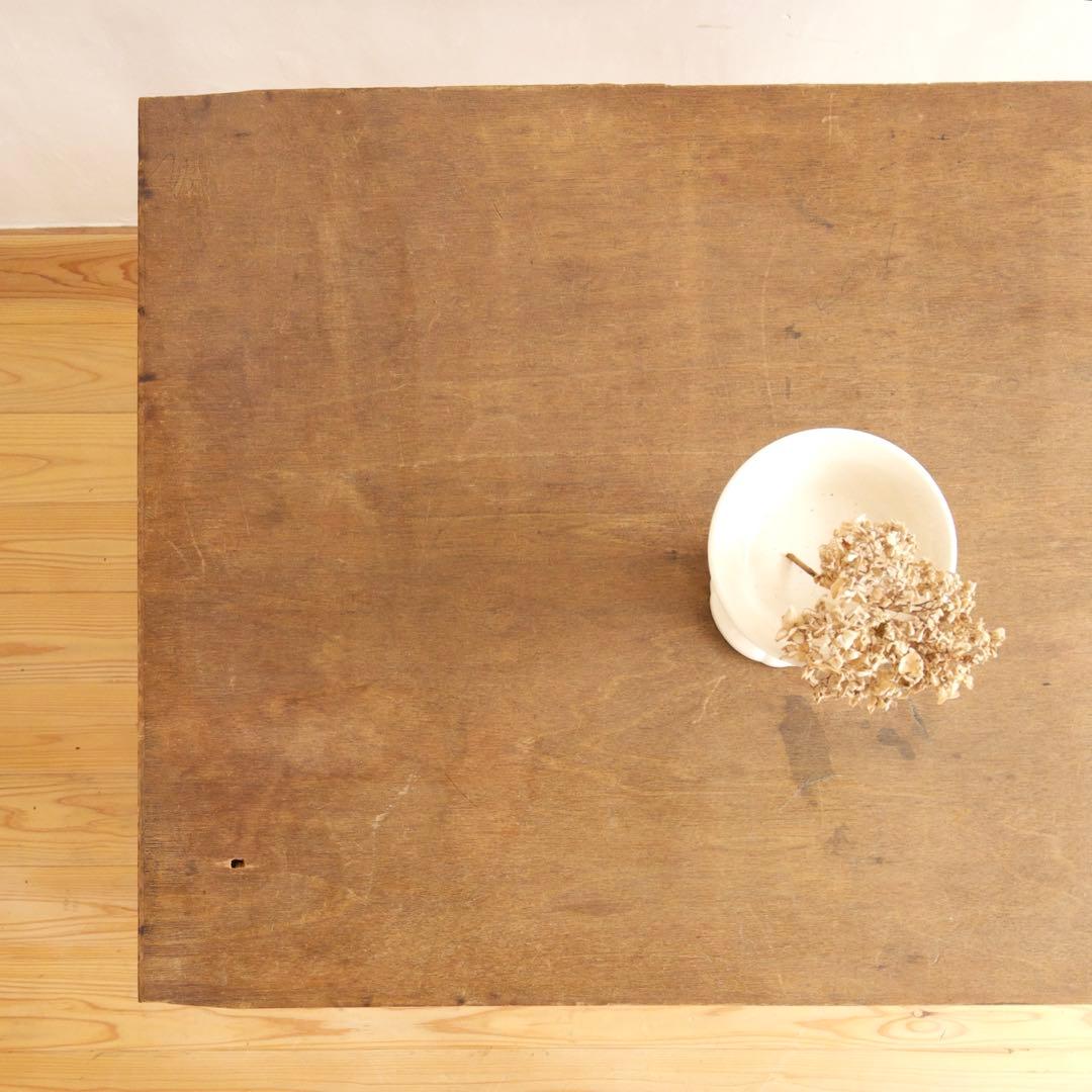 木製　作業台　横幅 約106㎝　ワークテーブル　古道具　古家具　ビンテージ