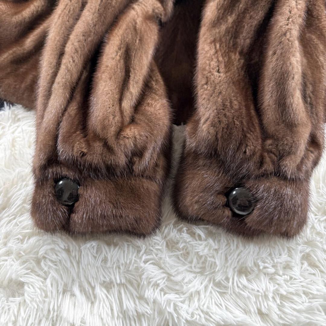 美品 総丈95㎝ サガミンク デミバフミンク ファーコート XL AA182