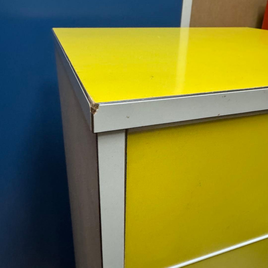 美品　昭和レトロ　当時物　黄色　チェスト　タンス　引き出し　レトロポップ