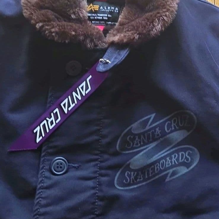 アルファ×サンタクルーズ N-1デッキジャケット ミリタリー ボア ネイビー M