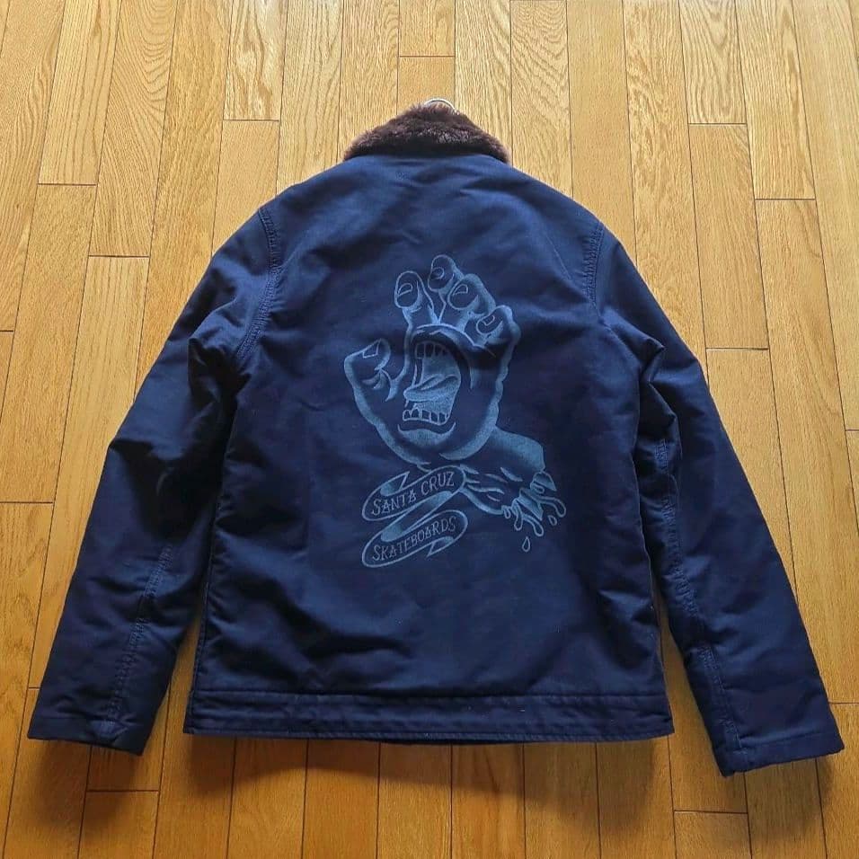 アルファ×サンタクルーズ N-1デッキジャケット ミリタリー ボア ネイビー M