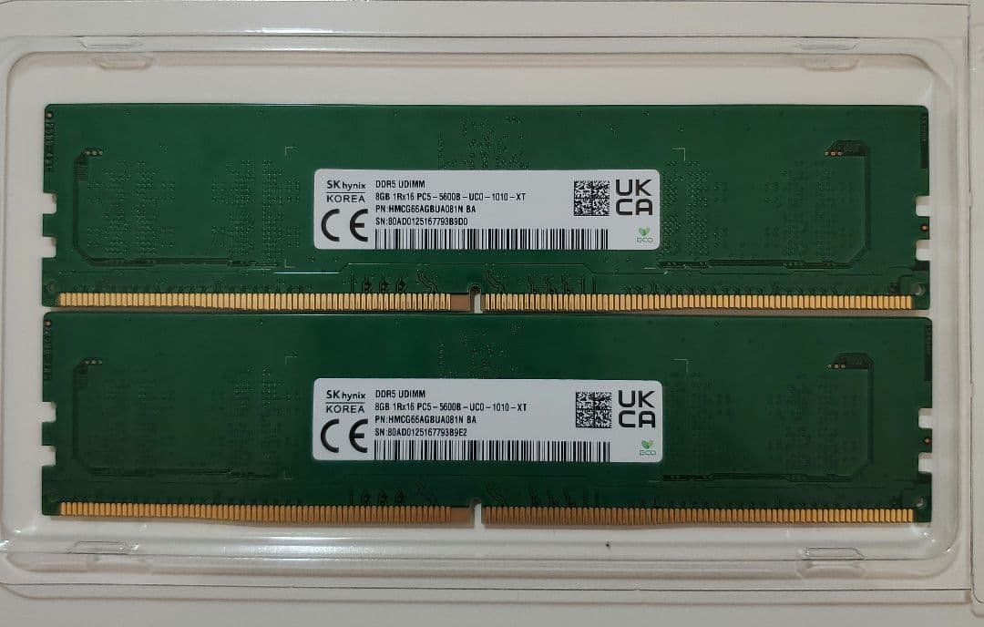 SK hynix DDR5 UDIMM 5600 16GB 2x8GB メモリ