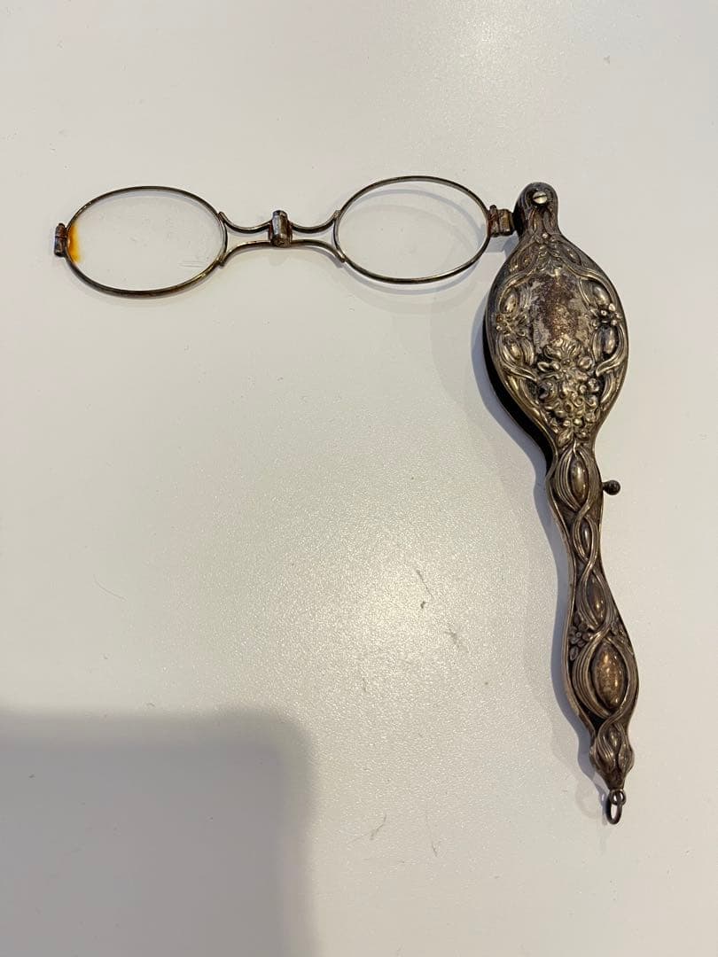 純銀製　アンティーク眼鏡　ロニエット