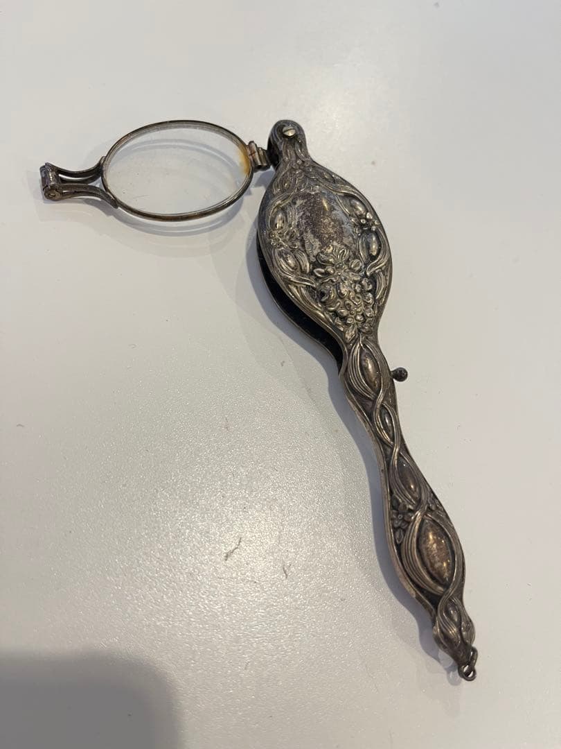 純銀製　アンティーク眼鏡　ロニエット