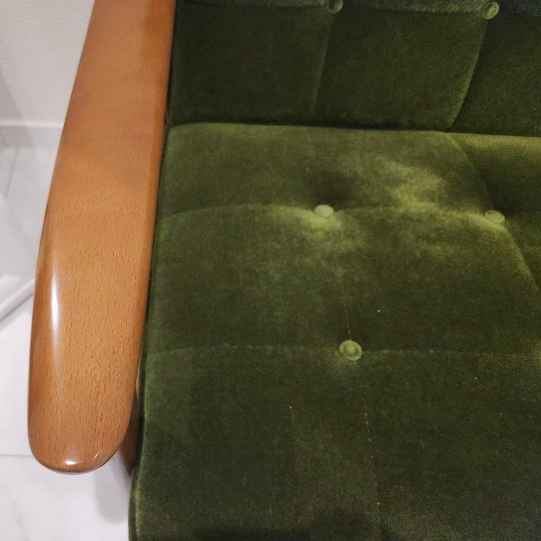 karimoku カリモク60Kチェア2シーター　モケットグリーン