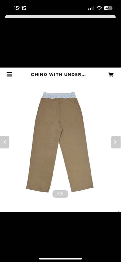 BIO wear CHINO WITH UNDERWEAR ドッキングパンツ