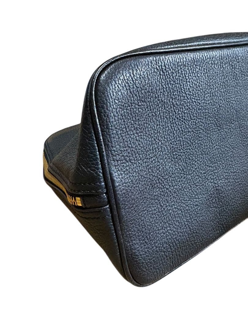 ヴァレンティノガラヴァーニ ハンドバッグ レザー シボ革 ロゴ ブラック