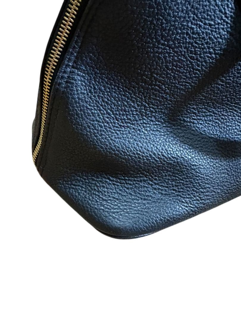 ヴァレンティノガラヴァーニ ハンドバッグ レザー シボ革 ロゴ ブラック