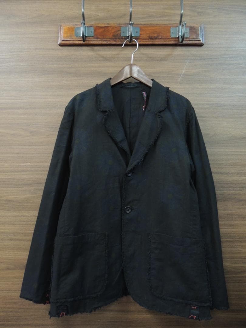 ケイシーヴィダレンク オーバーダイ 製品染め 総柄 2B テーラード ジャケット