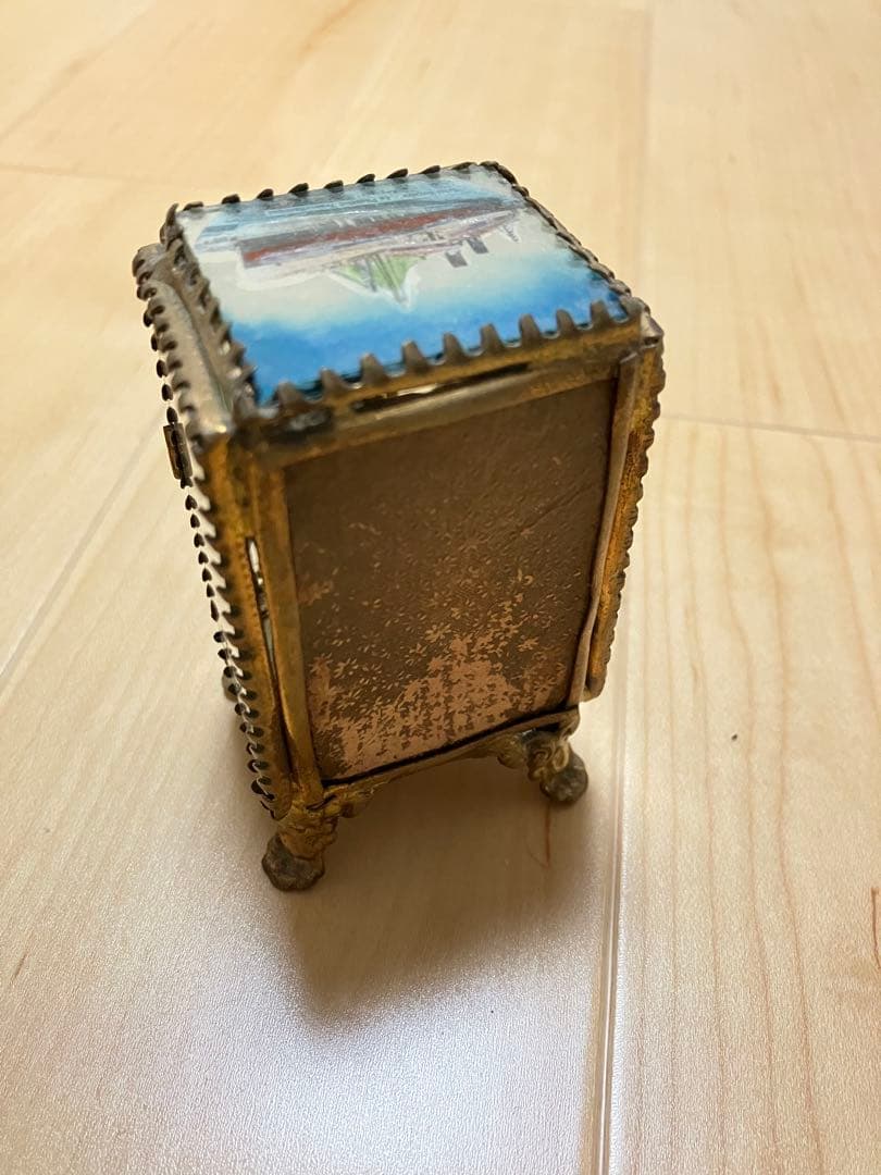 フランス　アンティーク　ガラス　ジュエリーボックス　ケース　ブロカント　蚤の市