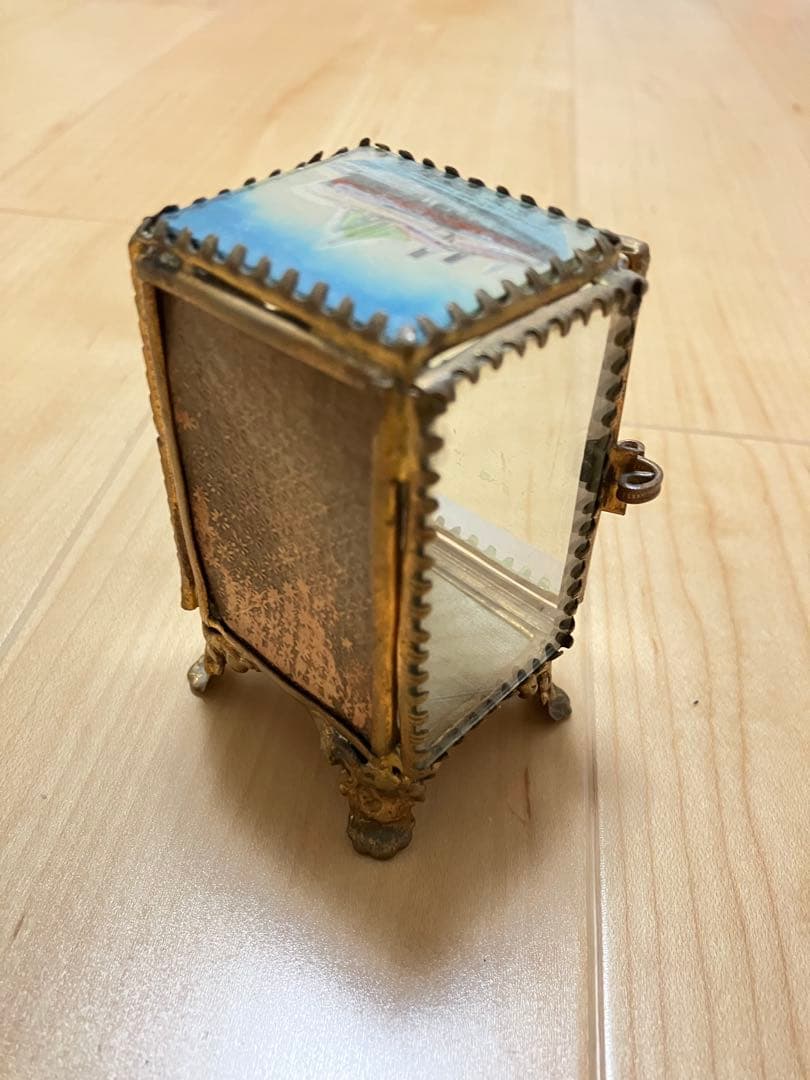 フランス　アンティーク　ガラス　ジュエリーボックス　ケース　ブロカント　蚤の市