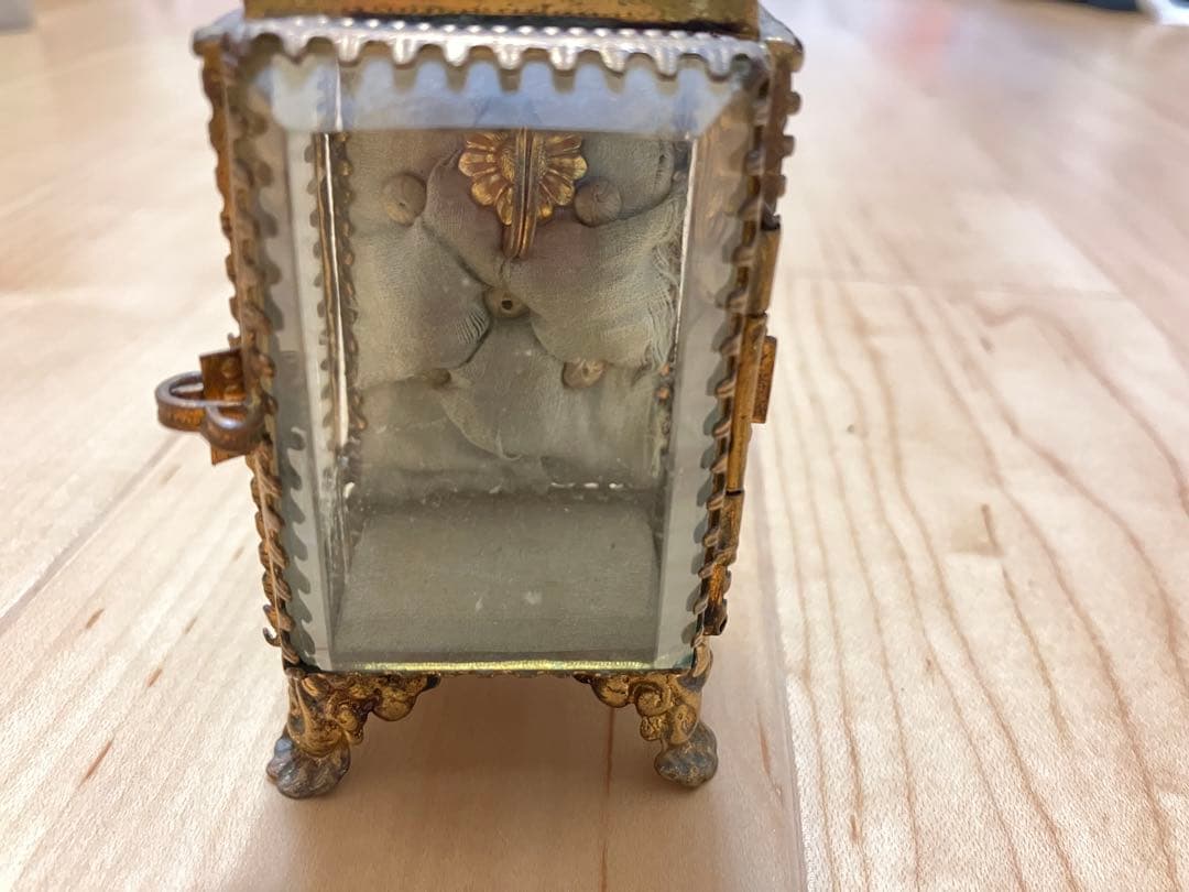 フランス　アンティーク　ガラス　ジュエリーボックス　ケース　ブロカント　蚤の市