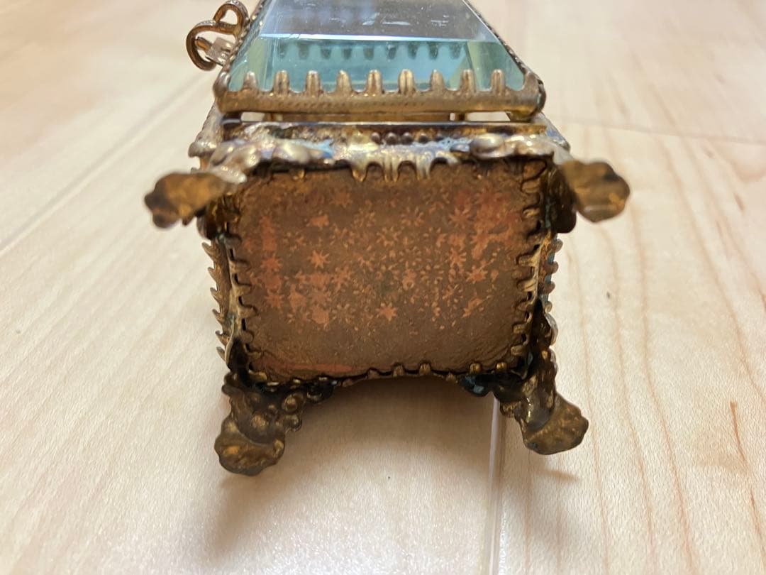 フランス　アンティーク　ガラス　ジュエリーボックス　ケース　ブロカント　蚤の市