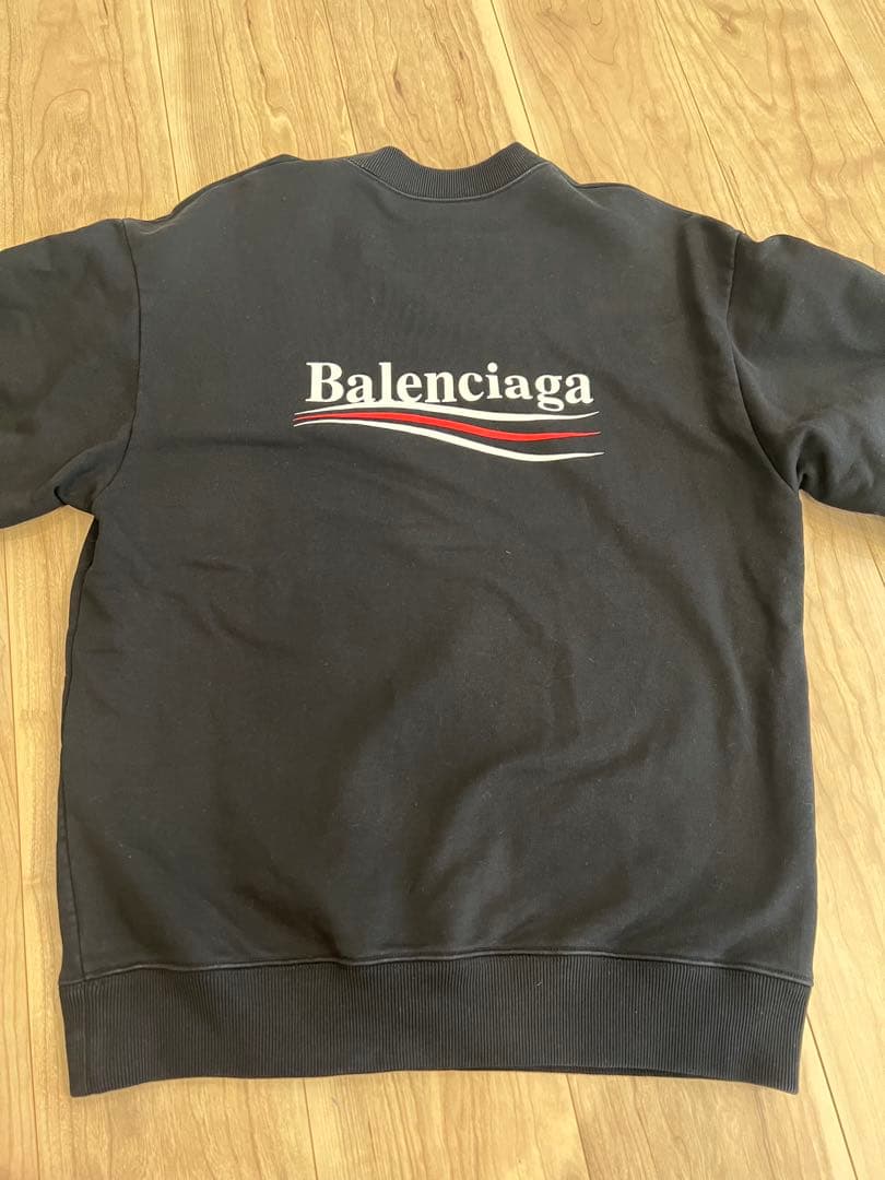 美品✨バレンシアガ キャンペーンロゴスウェット 両面ロゴ ブラック 黒　XS