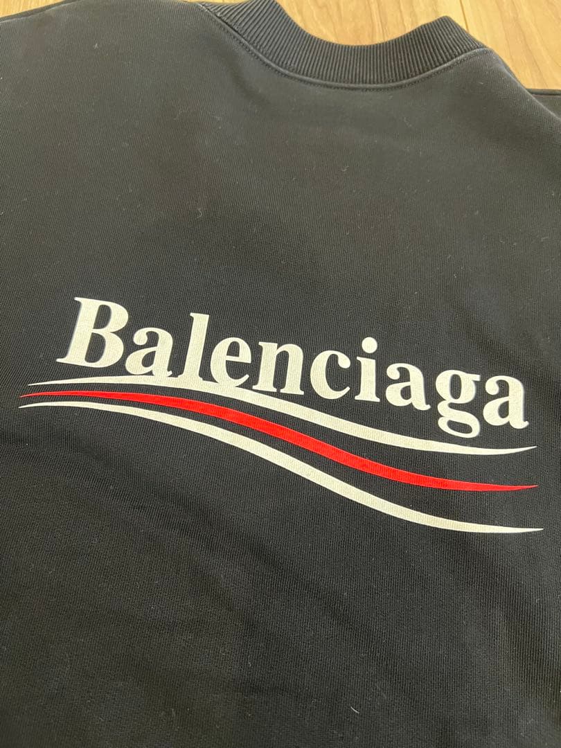 美品✨バレンシアガ キャンペーンロゴスウェット 両面ロゴ ブラック 黒　XS