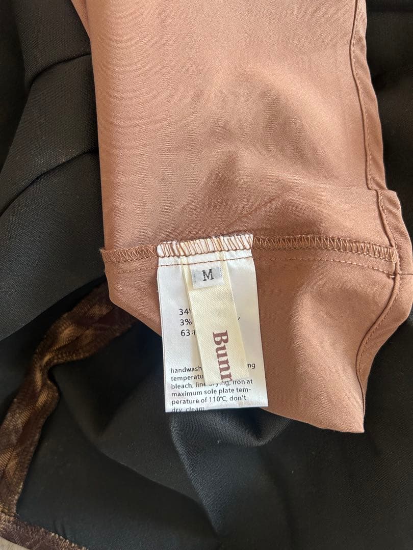 bunnylis ファーボレロ×チェックミニワンピ ブラウン M