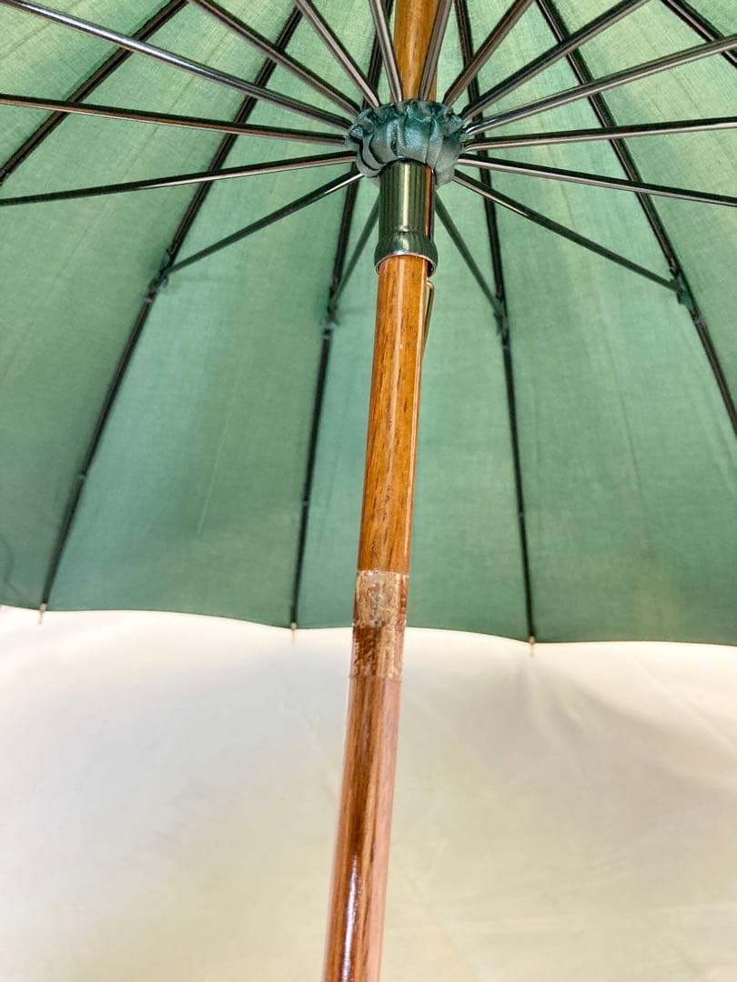 皇室御用達　前原光栄商店　16本骨　長傘　緑