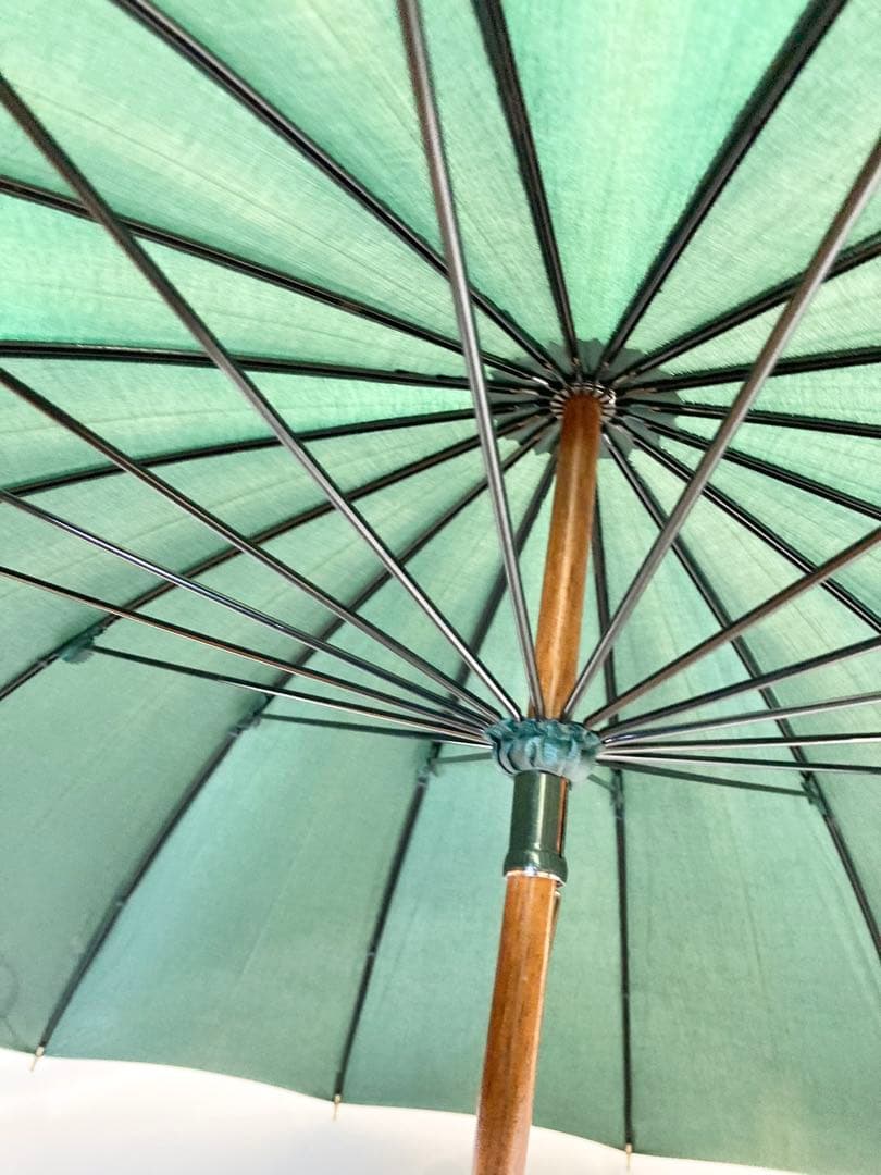 皇室御用達　前原光栄商店　16本骨　長傘　緑