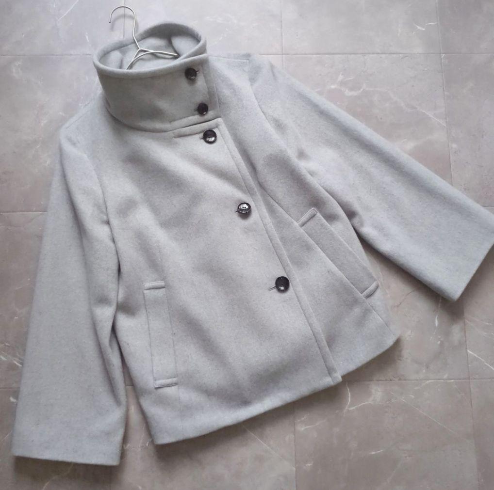 UNTITLED 美品 2WAYウールショートコート グレー