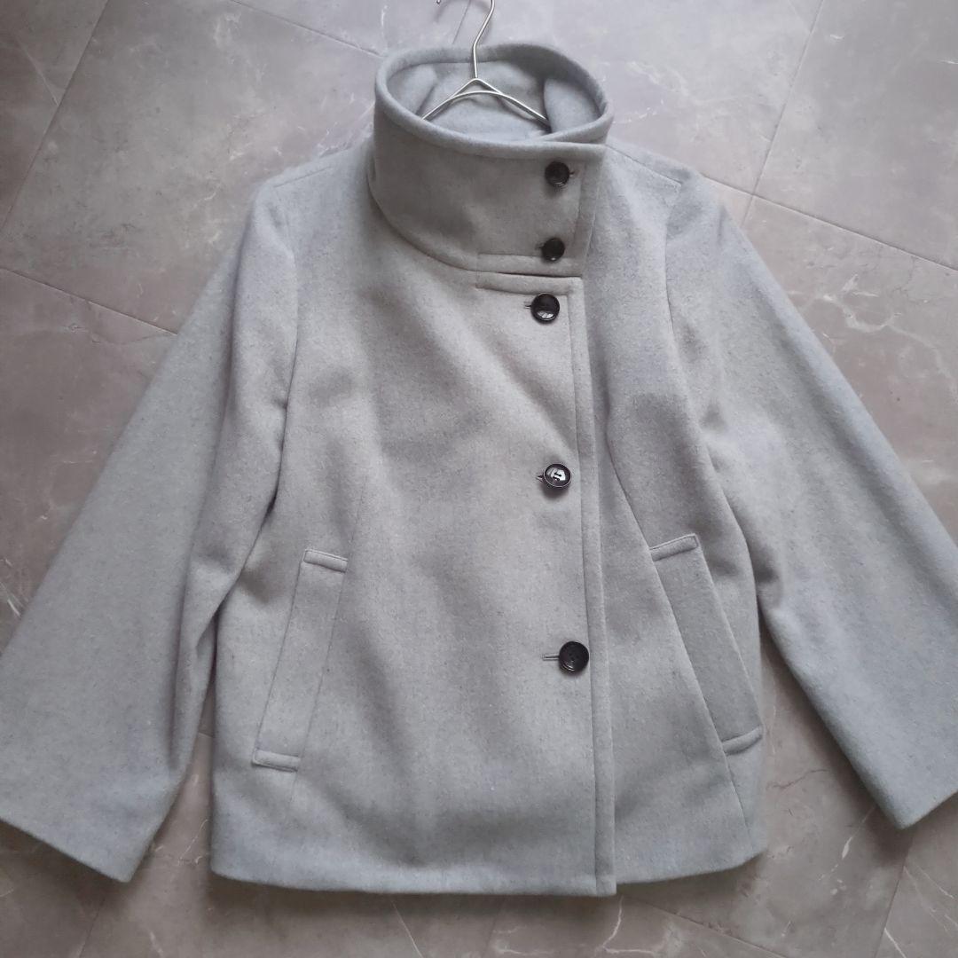 UNTITLED 美品 2WAYウールショートコート グレー