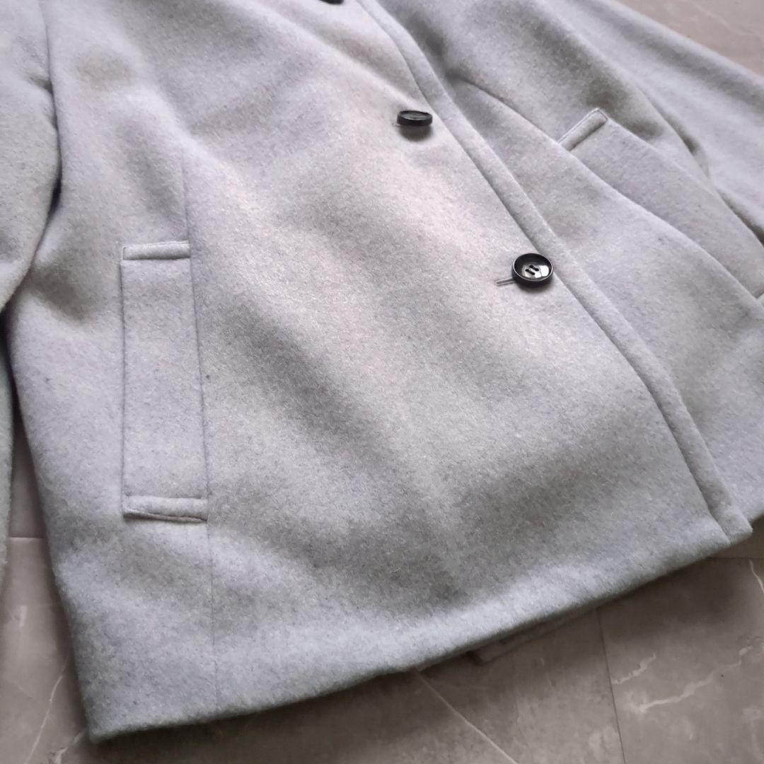 UNTITLED 美品 2WAYウールショートコート グレー