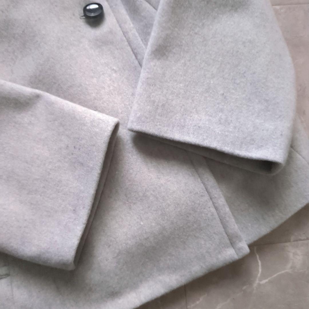 UNTITLED 美品 2WAYウールショートコート グレー