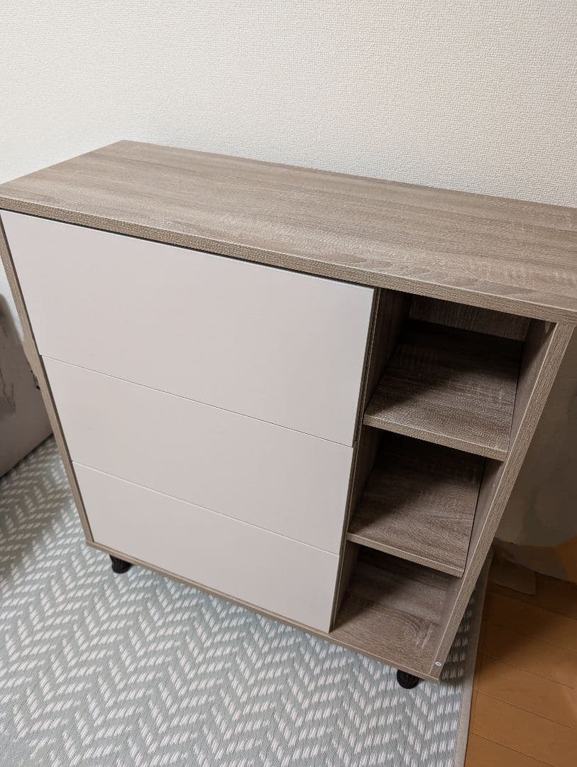 【中古】【幅73cm】Erin バイカラー棚付きチェスト