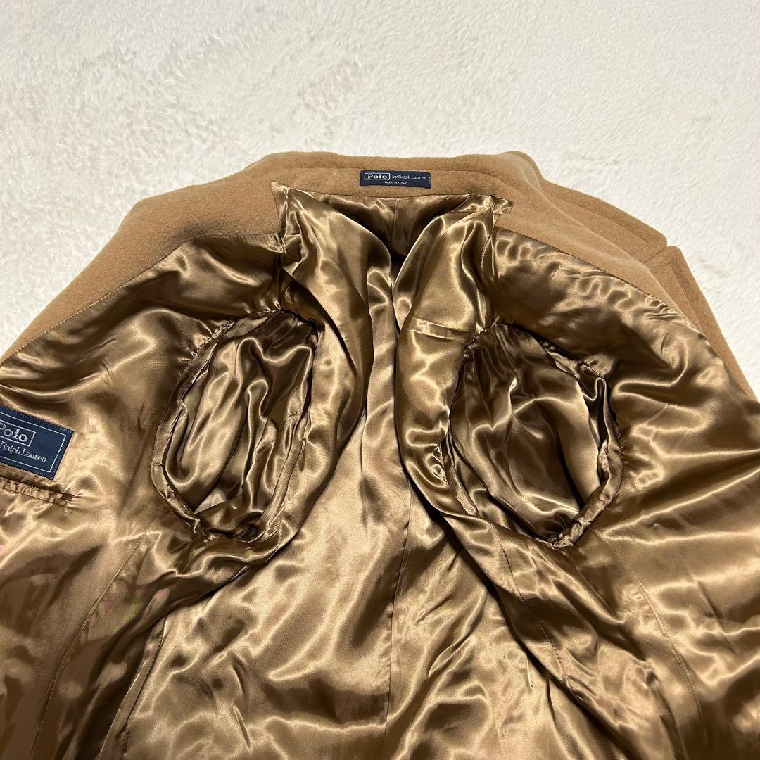 イタリア製 ポロバイラルフローレン キャメルヘア ダブルブレスト コート 52