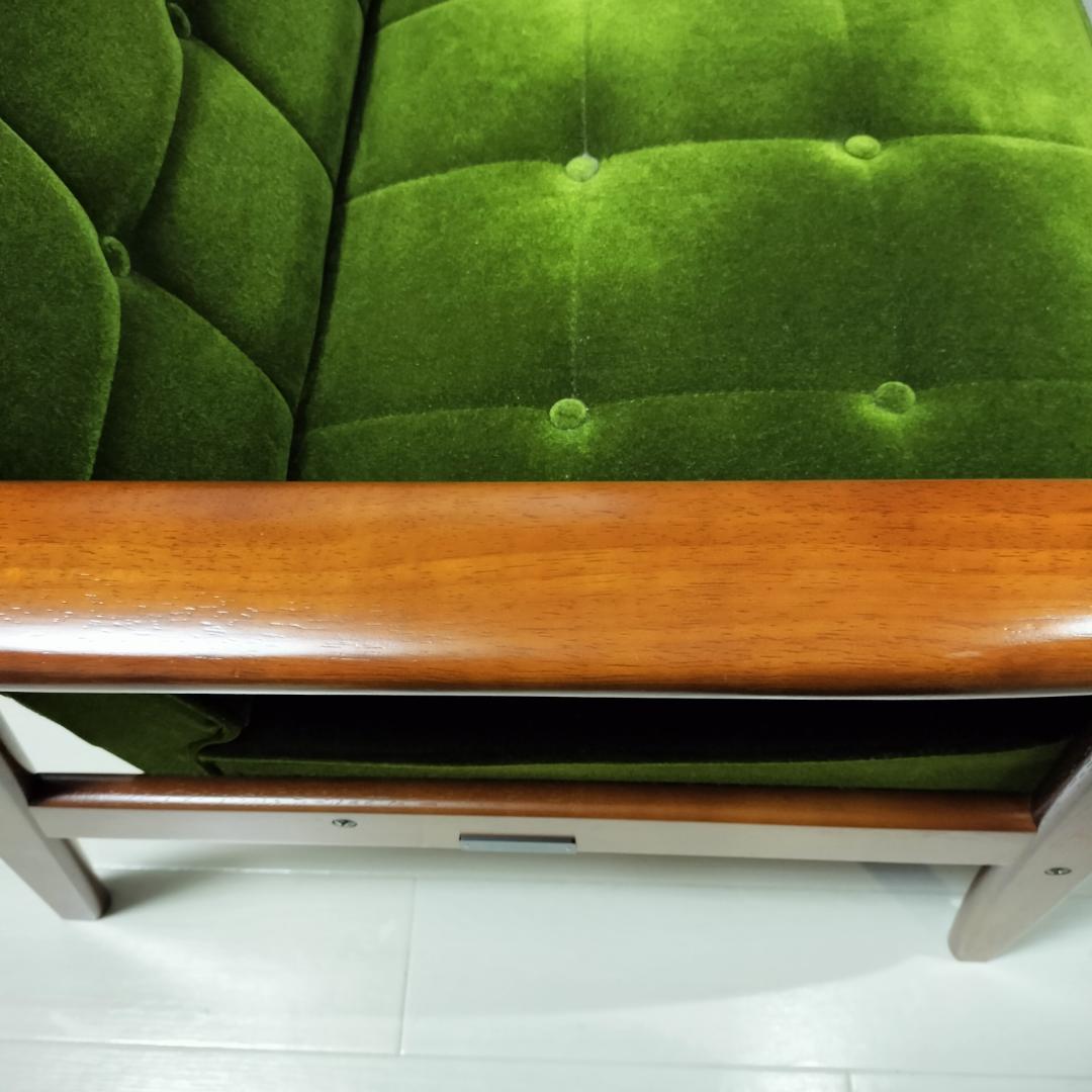 【カリモク60】 Kチェア ソファ 2人掛け モケットグリーン karimoku