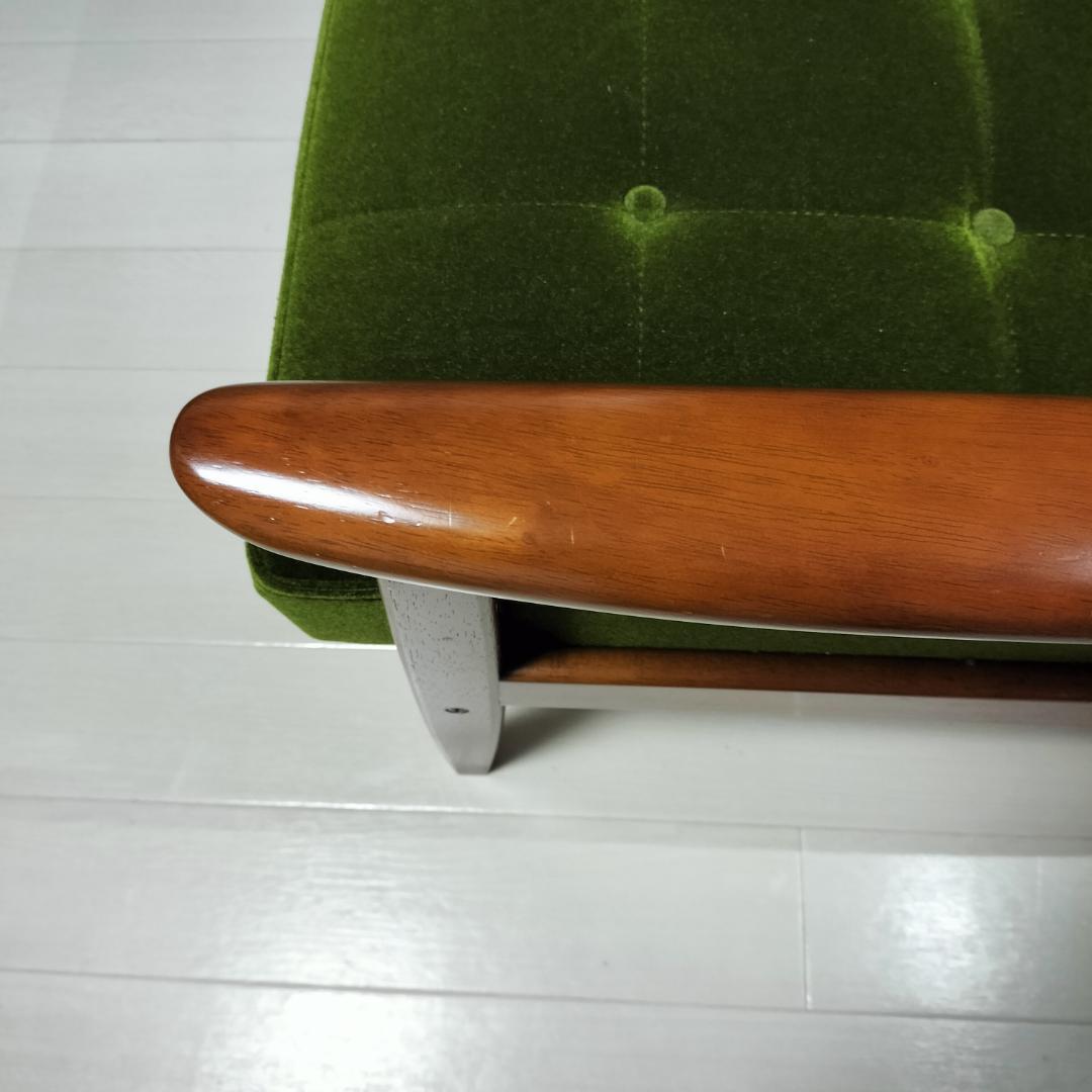 【カリモク60】 Kチェア ソファ 2人掛け モケットグリーン karimoku