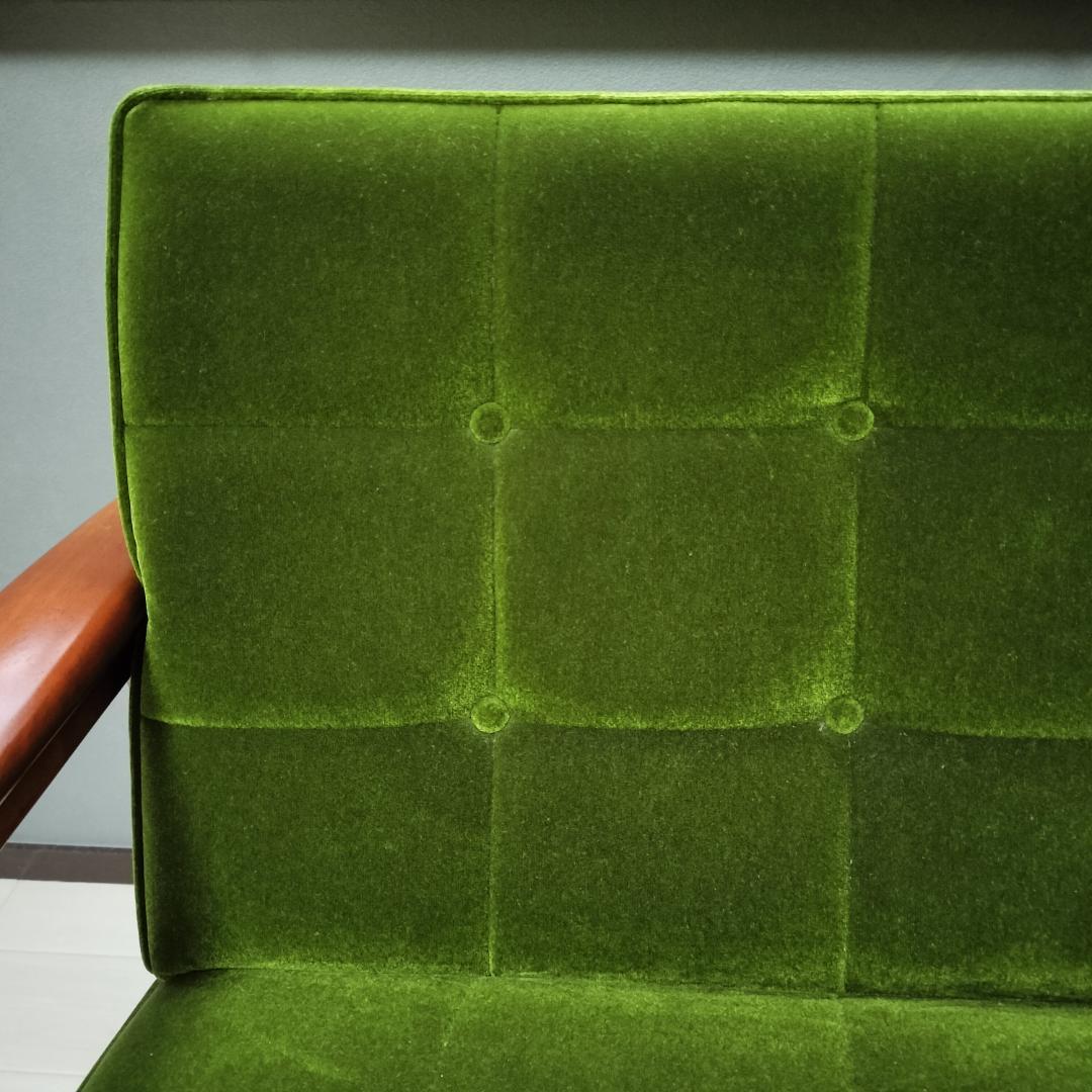 【カリモク60】 Kチェア ソファ 2人掛け モケットグリーン karimoku