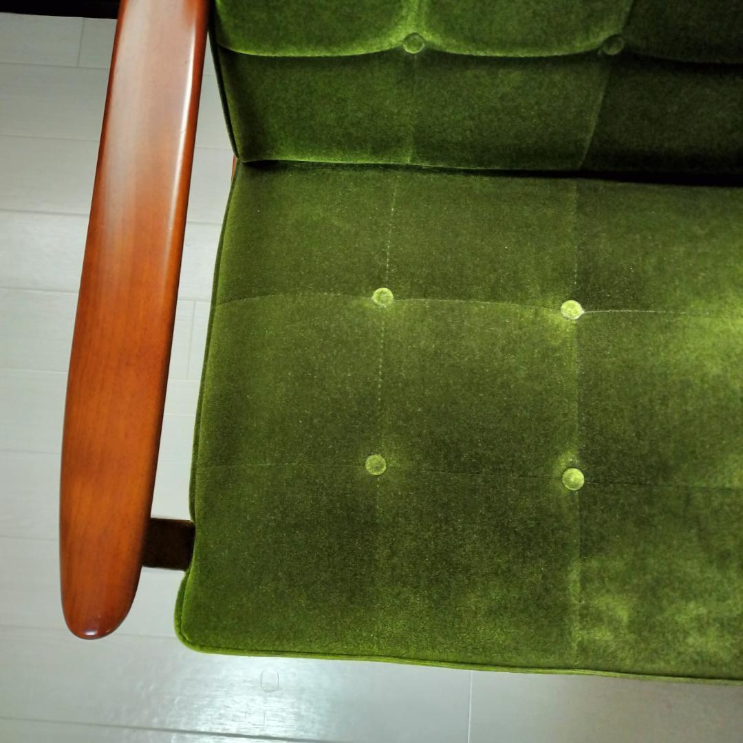 【カリモク60】 Kチェア ソファ 2人掛け モケットグリーン karimoku