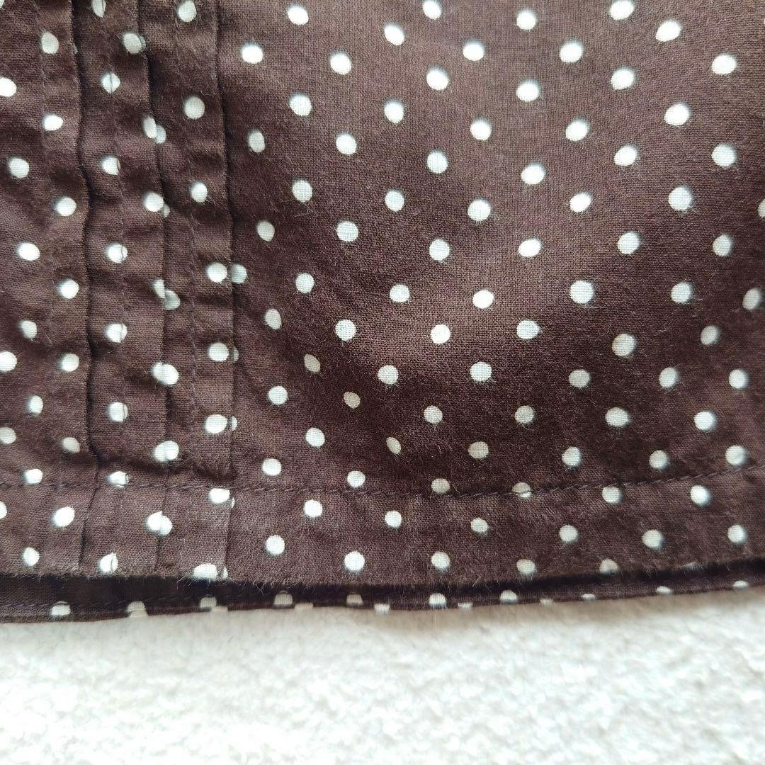 【あたりアリ】45R タペットドットプリントのカットワークフリルブラウス