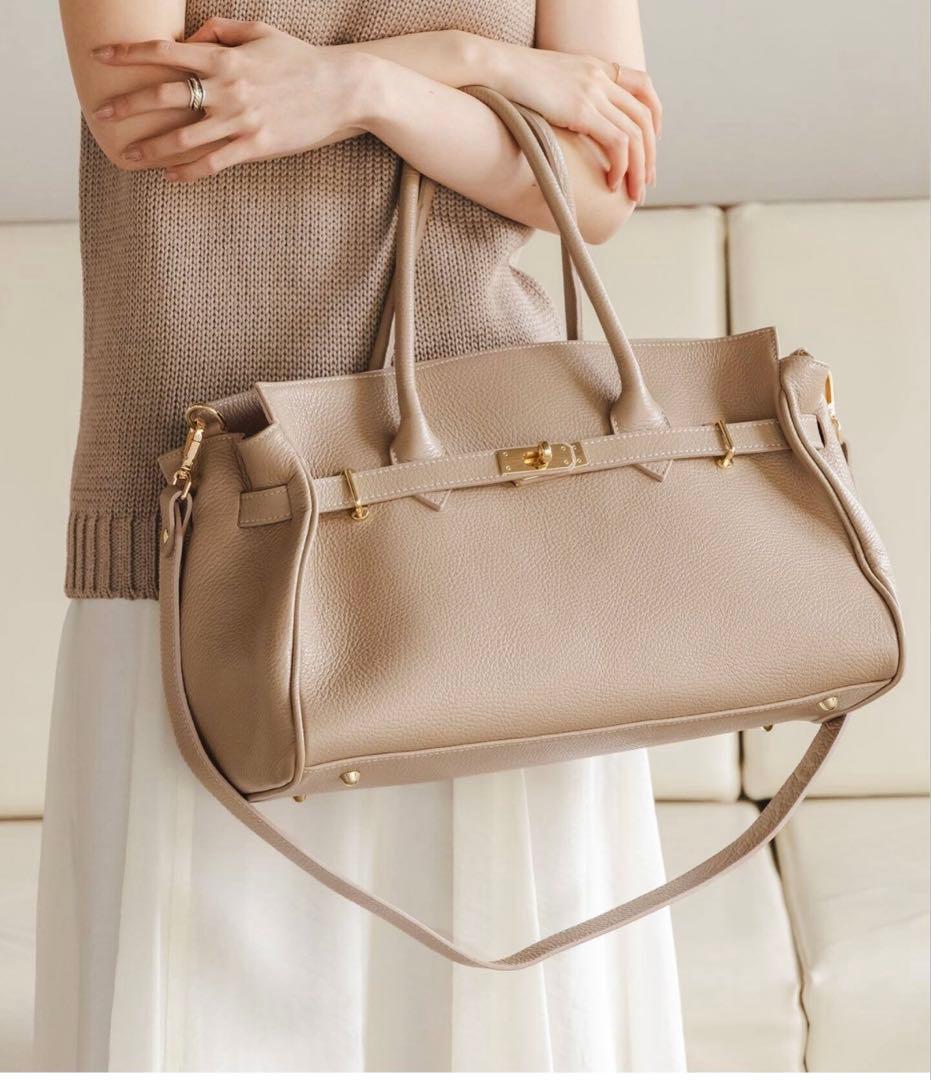 m*.様 MILOS/ミロス 金具付きショルダーバッグ　ベージュ　NOBLE