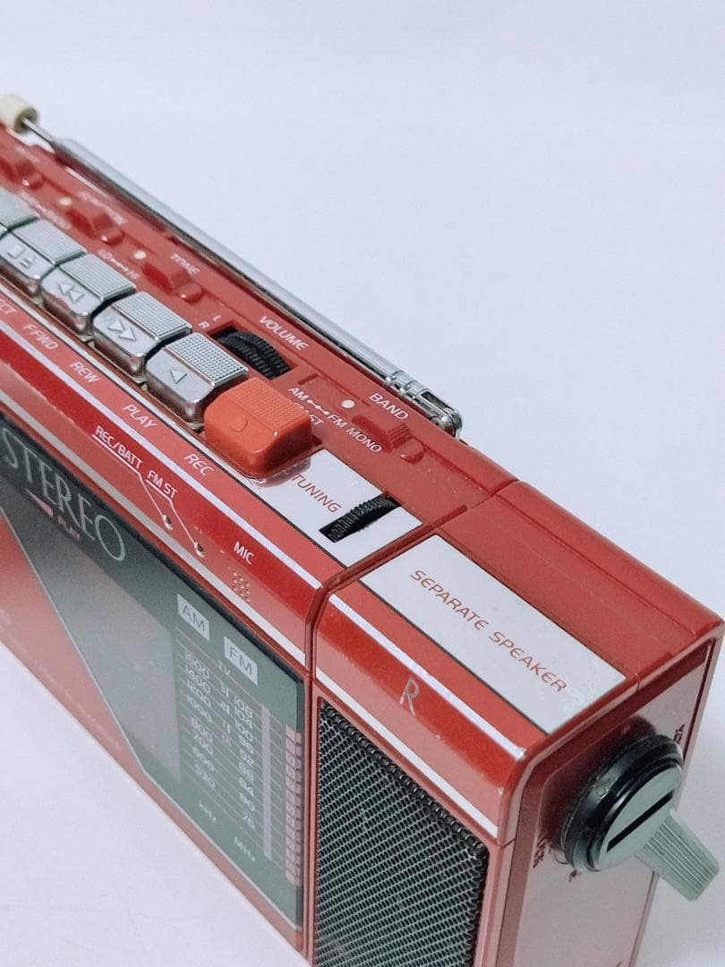 希少カラー SANYO ラジカセ MR-F10 ラジオ　カセットレコーダー