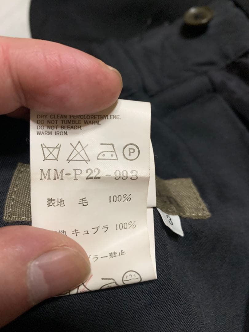 Ys for men ブラック スラックス　ウールギャバジン