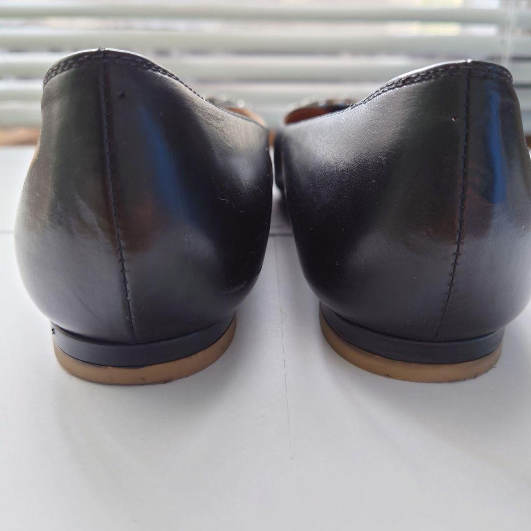 PIPPICHIC ピッピシック 24.5 ブラック フラットシューズ ビジュー