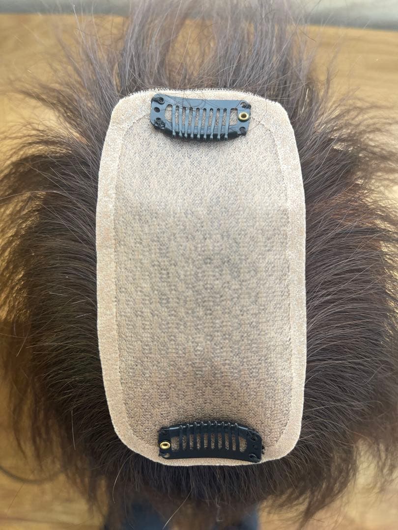 人毛ブラウン100%レミー毛ウィッグソムリエバランス調整済み部分ウィッグ