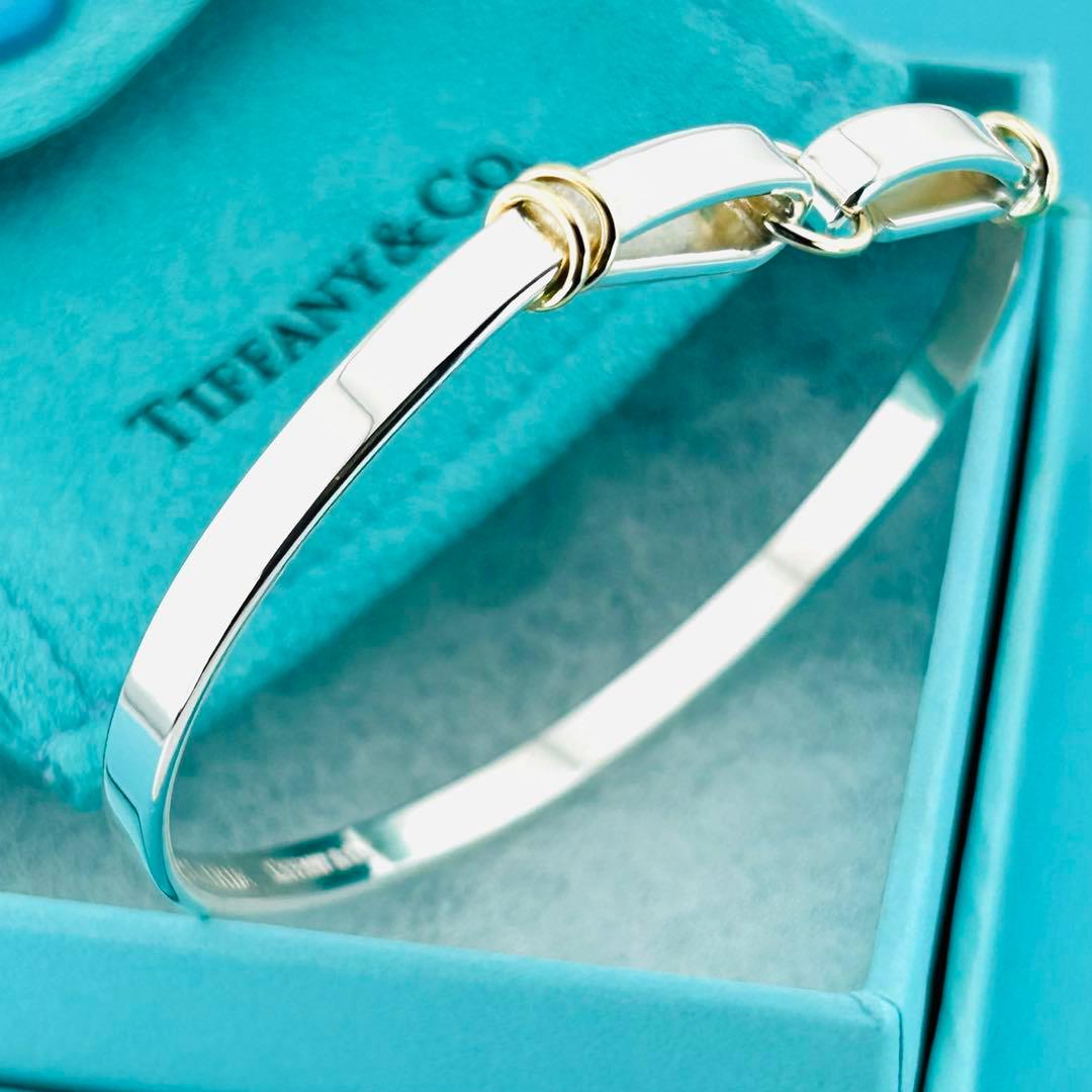 【美品】希少　TIFFANY&Co. フック　コンビ　バングル 273