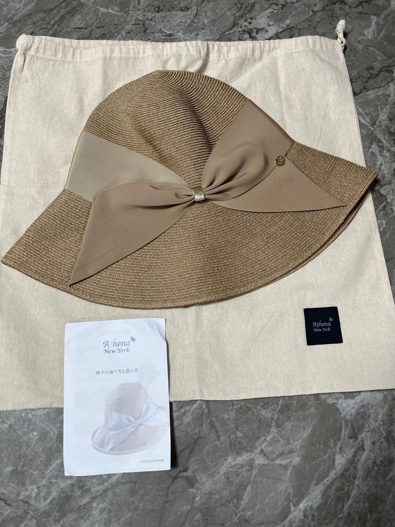 アシーナニューヨーク　リサコリボンハット　ベージュ