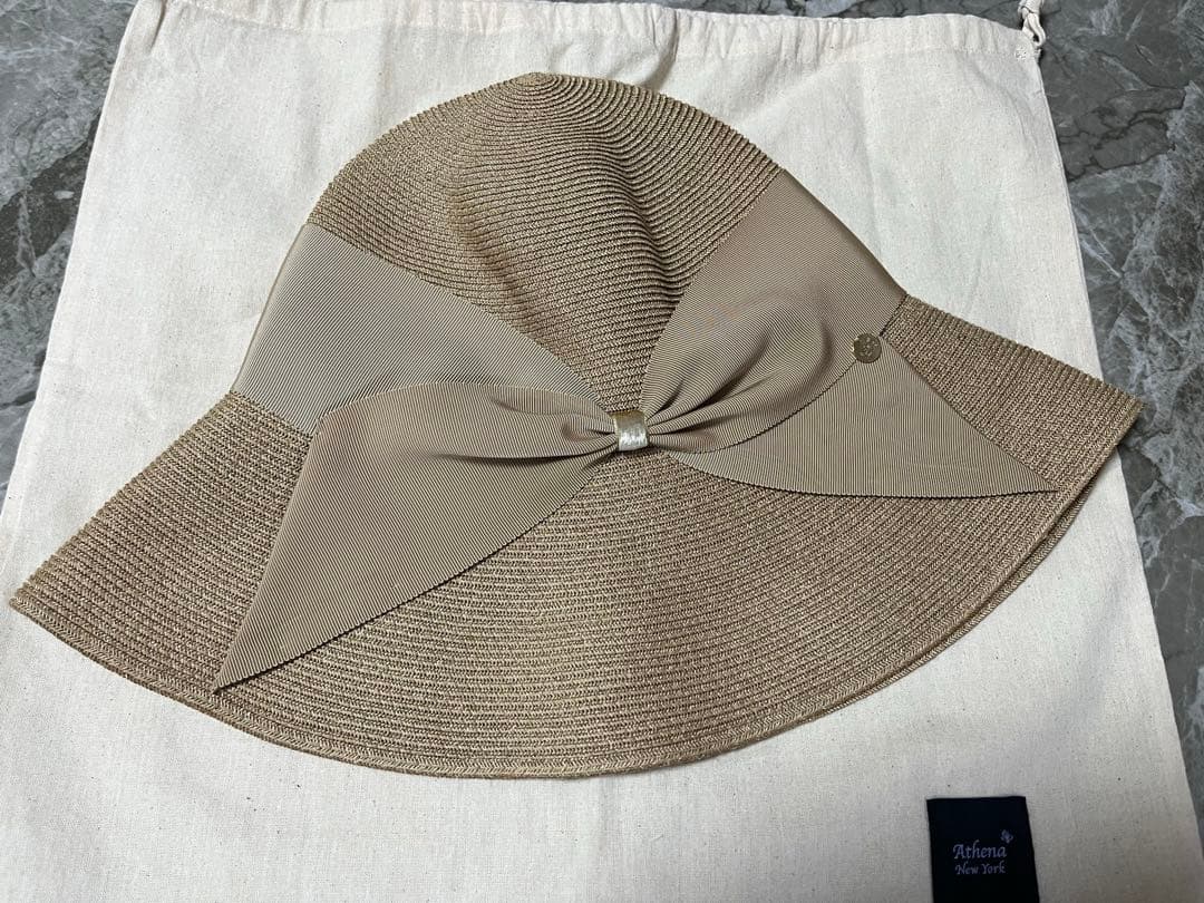 アシーナニューヨーク　リサコリボンハット　ベージュ