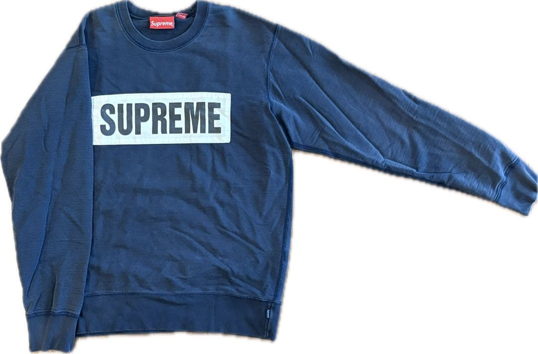 Supreme ネイビー クルーネック トレーナー