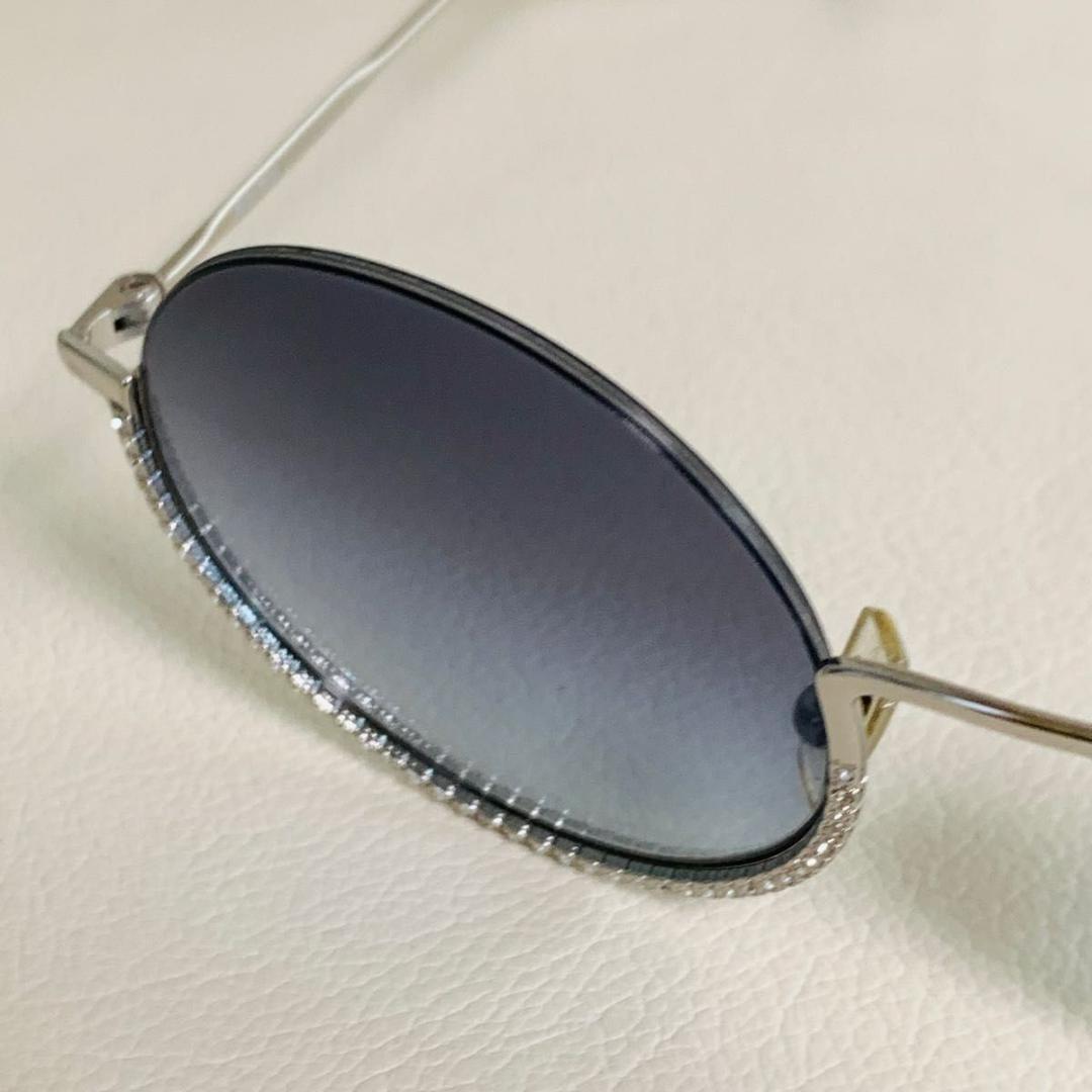 ミュウミュウ サングラス SMU69U べっ甲 柄 ラウンド ラインストーン